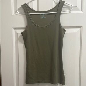 Eddie Bauer Ribbed Olive Green Tank Top